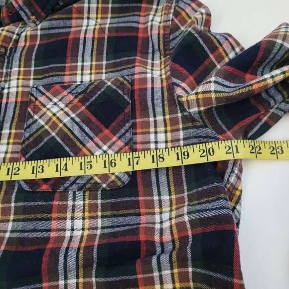 Boston Traders Flannel Shirt Women's Large Blue/Red/Yellow Plaid Button Down Top - Picture 6 of 7